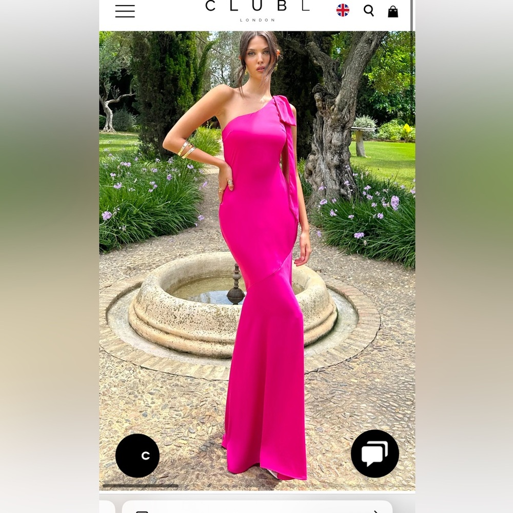 Club L London Fuchsia Bow Detail Dress